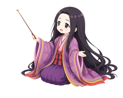 めぐちゃんがスマホを指さしているイラスト